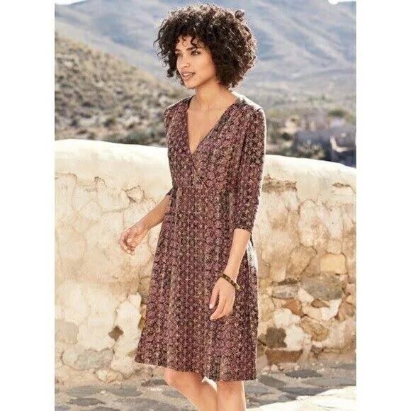 Peruvian Connection Margaux Dress Bohemian Print Size Large - Picture 1 of 7